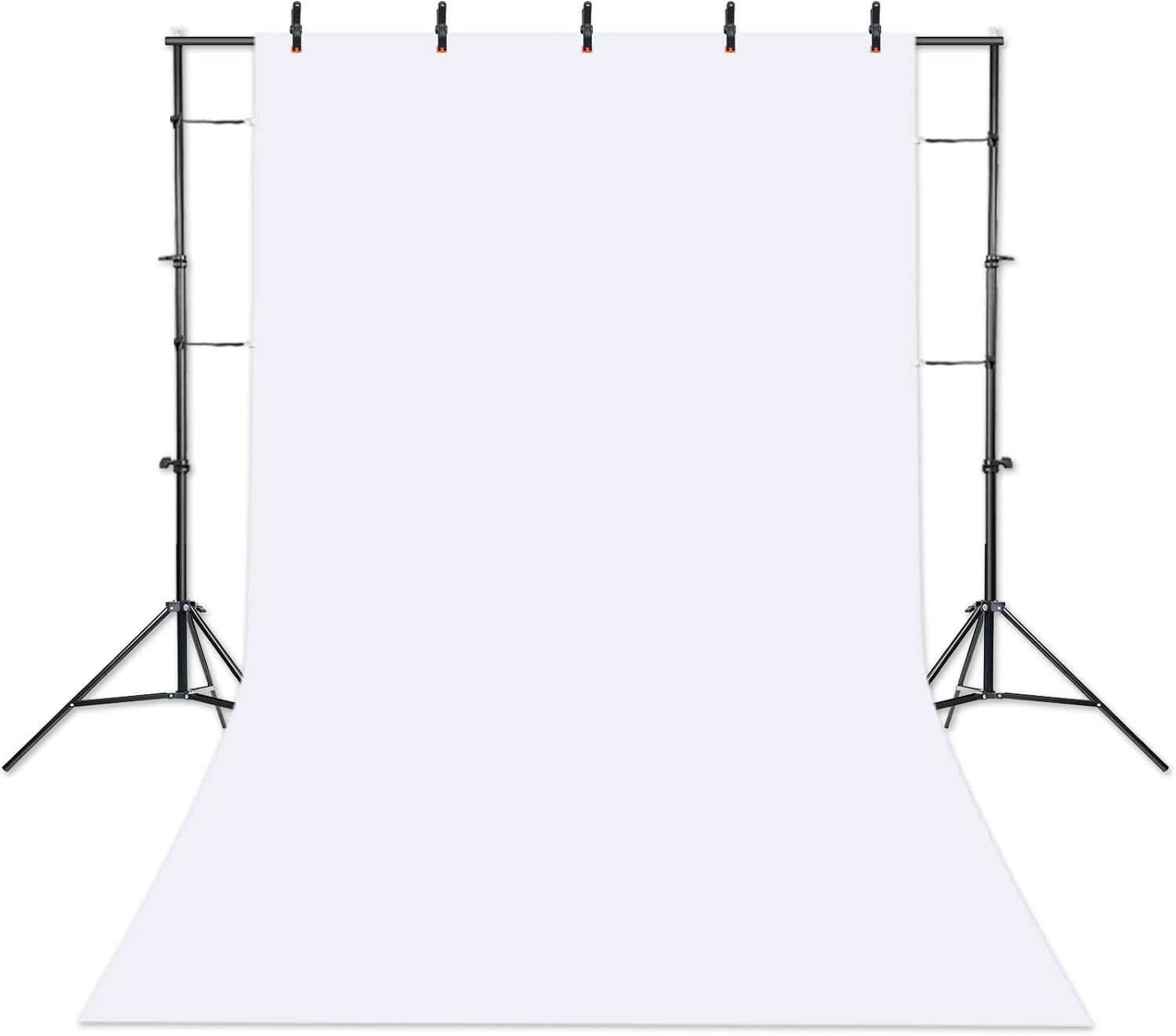 White Backdrop Background with Stand for Photography Photo Booth Backdrop Kit for Photoshoot Background Screen Video Recording Parties Curtain